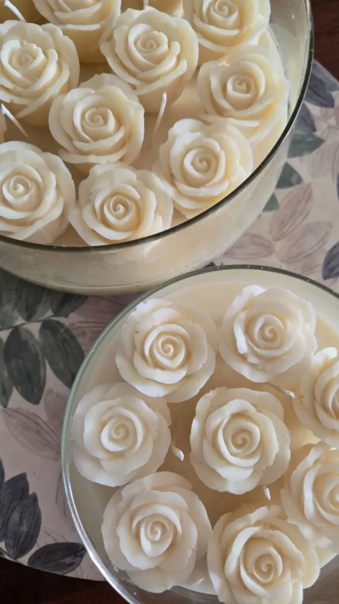 Vela Pamela 24cm Rosas 