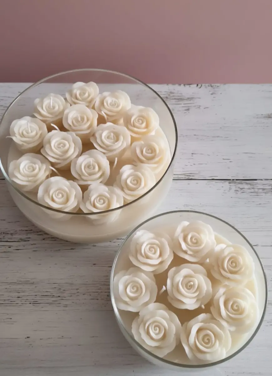 Vela Pamela 21cm Rosas 