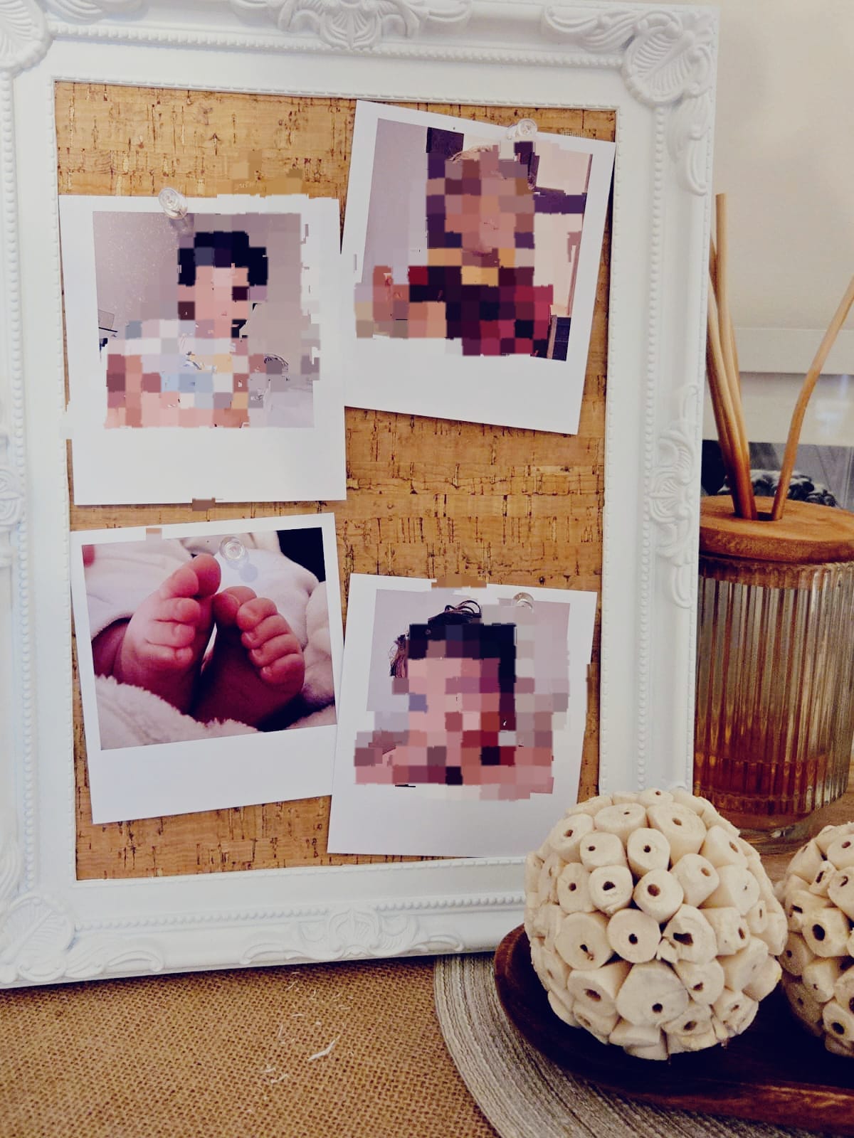 Cuadro Corcho Vintage Blanco 20x30