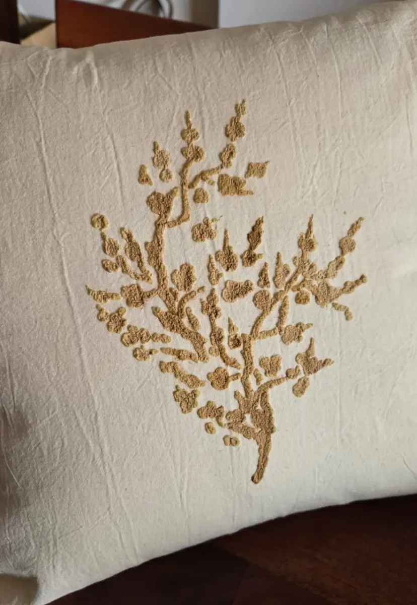 Fundas De Almohadón Tusor 40x40 Pintadas a Mano