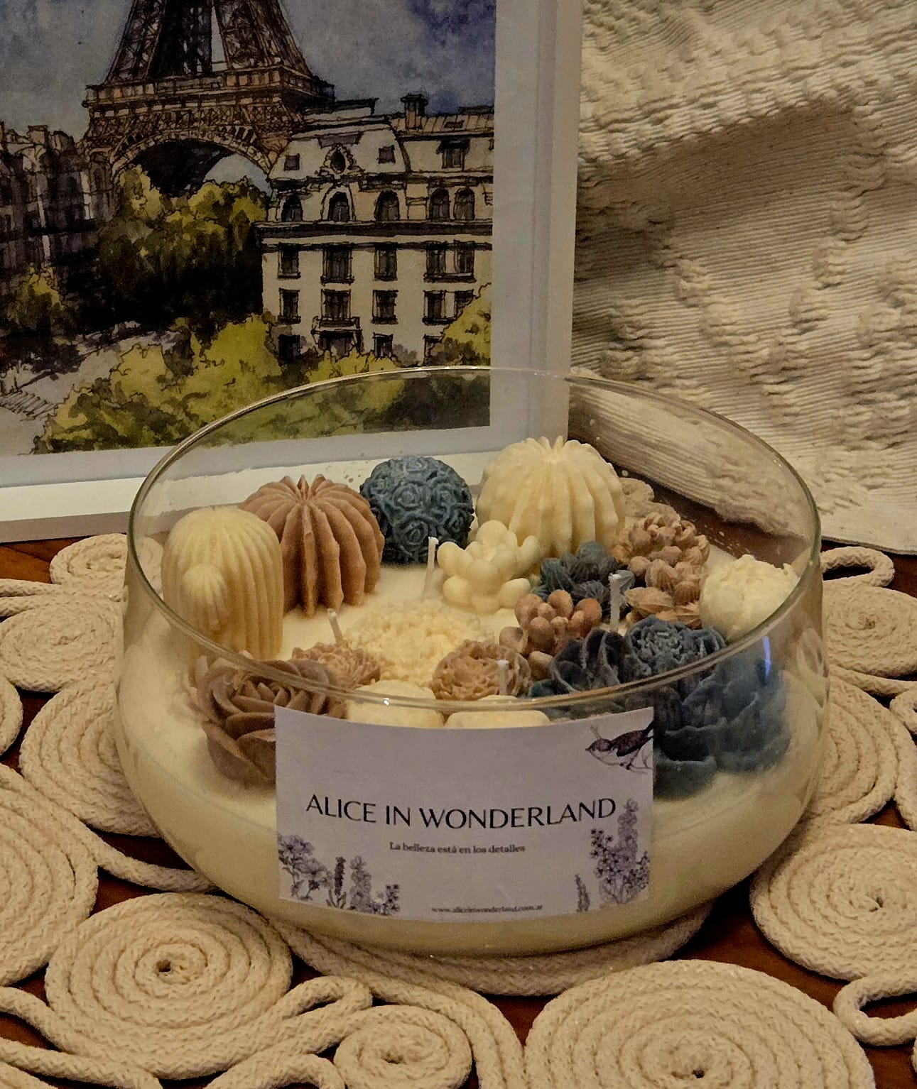 Centro de mesa artesanal (Vela)