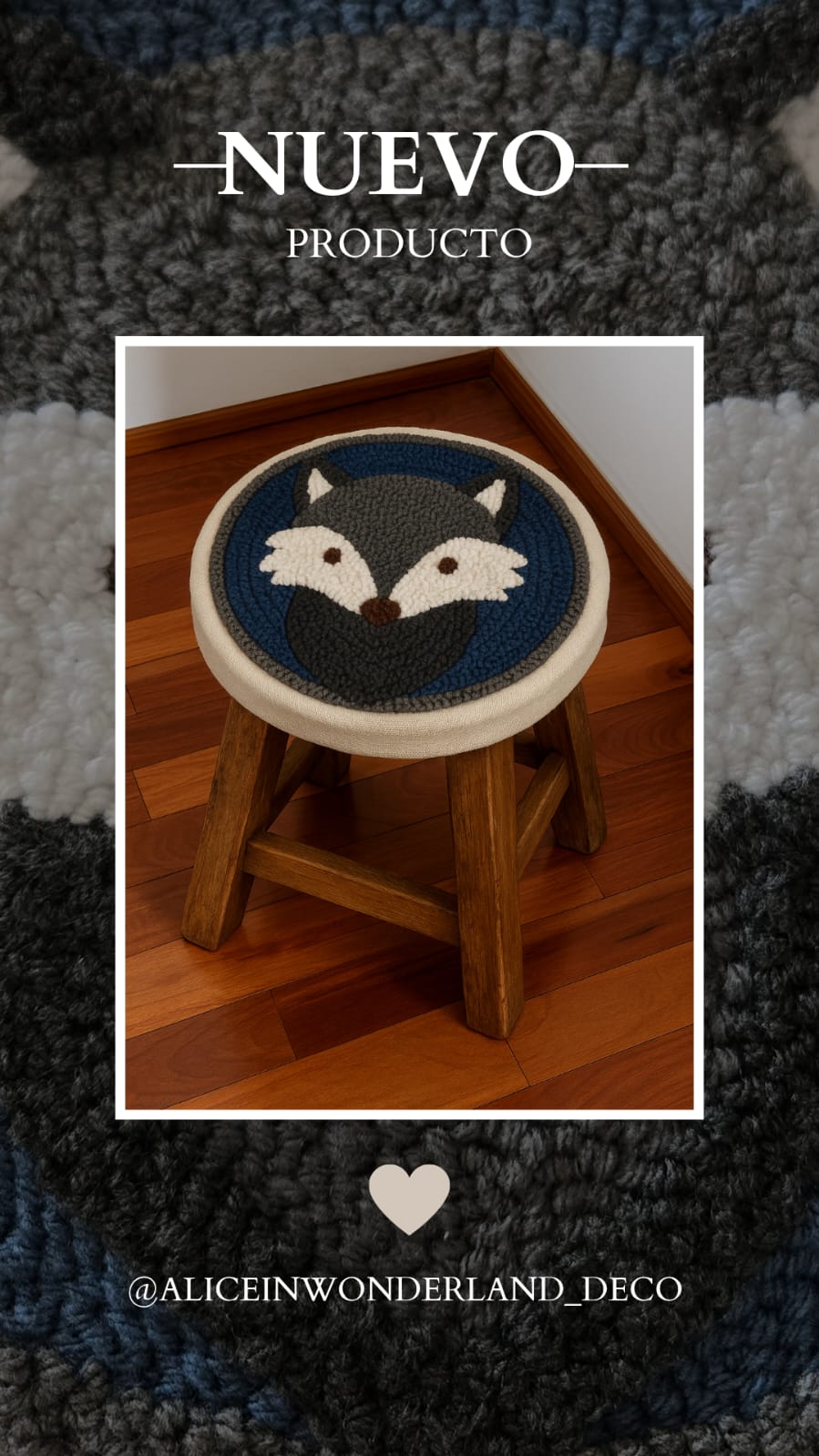 Banco Madera asiento Bordado